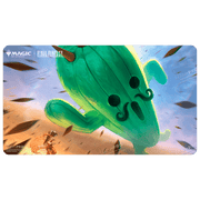 UltraPro Playmat: MTG - Universes Beyond Final Fantasy - F - Rectangular playmat featuring a large green cactus creature with expressive face, fantasy background with small characters.