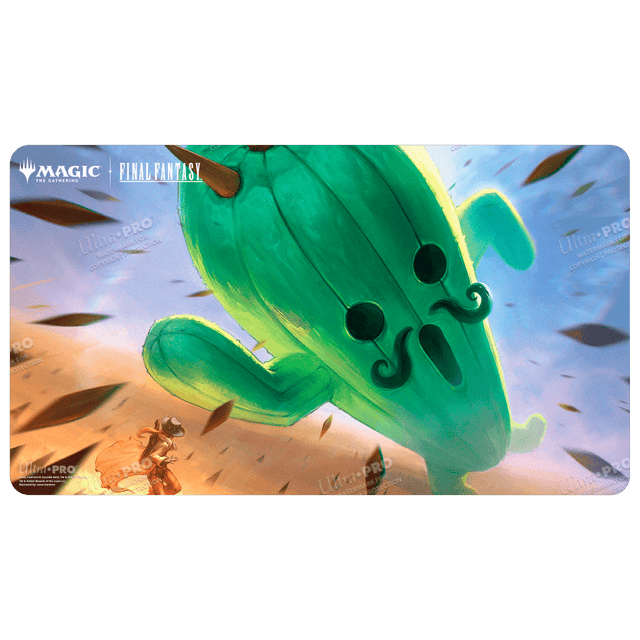 UltraPro Playmat: MTG - Universes Beyond Final Fantasy - F - Rectangular playmat featuring a large green cactus creature with expressive face, fantasy background with small characters.
