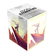 Deck Protectors in Clear Box: Magic the Gathering: Edge of Eternities - Sami, Wildcat Captain - Clear rectangular box containing Magic the Gathering card sleeves featuring artwork of a character named Sami, Wildcat.