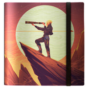 Ultra Pro 12-Pocket Binder: Magic the Gathering: Edge of Eternities - Sami, Wildcat Captain & Tezzeret, Cruel Captain - Binder with fantasy art of a figure aiming a telescope atop a rocky peak, large pale moon background, deep red and orange.