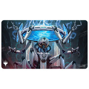 Ultra Pro Playmat: Magic the Gathering: Edge of Eternities - Counter Intelligence - Rectangular Magic the Gathering playmat featuring robotic figures with glowing blue and white accents against a dark.