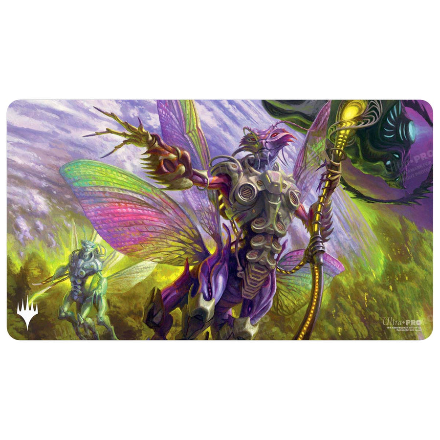 Ultra Pro Playmat: Magic the Gathering: Edge of Eternities - World Shaper - Rectangular playmat with vibrant fantasy art featuring armored insect-like creatures in purple and green hues, designed for.