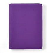 Arcane Fortress 9-Pocket Zippered Binder: Solid Color - Purple - Purple zippered binder with smooth cover and rounded corners, designed for organizing documents.
