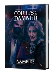 Vampire: The Masquerade 5th Edition: Courts of the Damned Sourcebook (PREORDER) - The Masquerade 5th Edition sourcebook with shadowy characters on the cover.