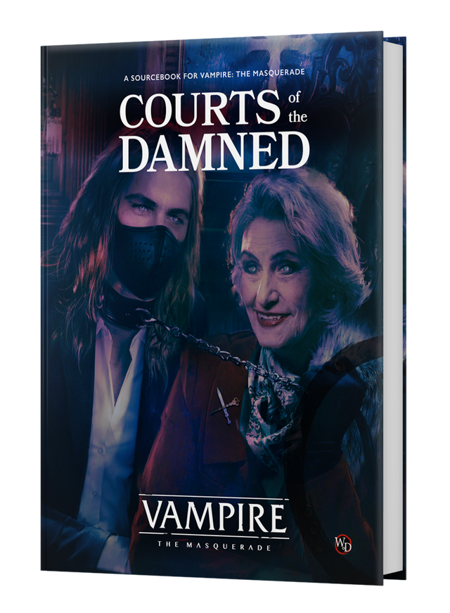 Vampire: The Masquerade 5th Edition: Courts of the Damned Sourcebook (PREORDER) - The Masquerade 5th Edition sourcebook with shadowy characters on the cover.