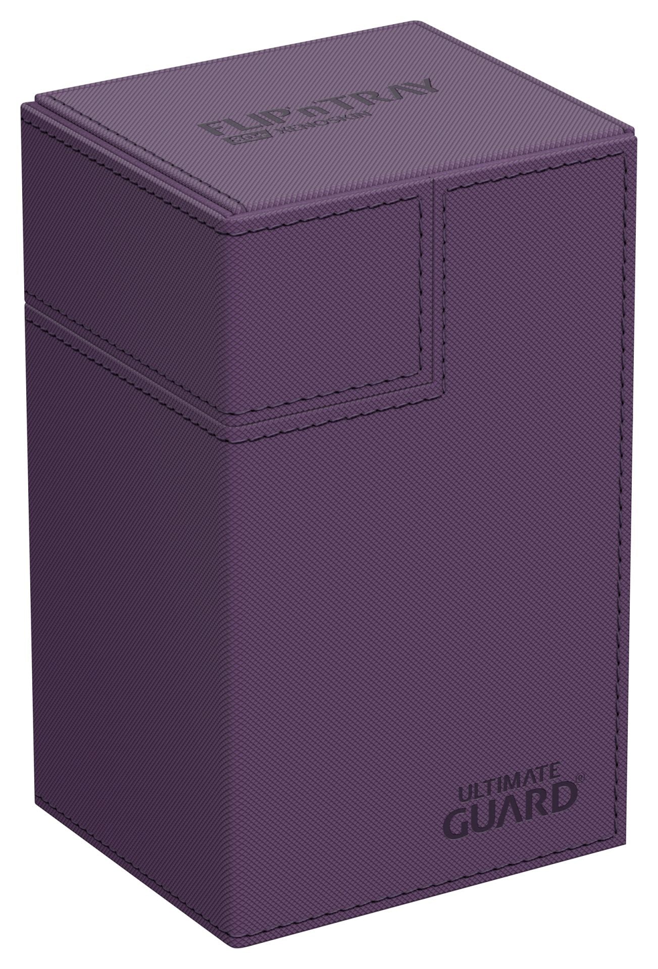 Ultimate Guard Flip 'N' Tray 80 - Purple - Purple Ultimate Guard Flip 'N' Tray deck box with stitched edges and embossed logo.