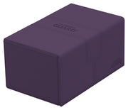 Ultimate Guard Twin Flip'n'Tray 160+ - Purple - Purple Ultimate Guard Twin Flip'n'Tray 160+ deck box with textured logo and secure closure.