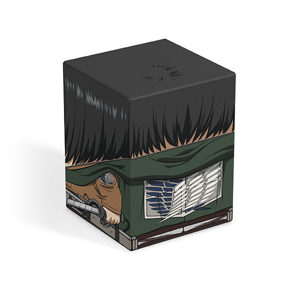 Squaroes 100+ Boulder: Attack on Titan - Mikasa Ackermann (PREORDER) - Black-haired anime character design on a square collectible cube with green scarf and emblem.