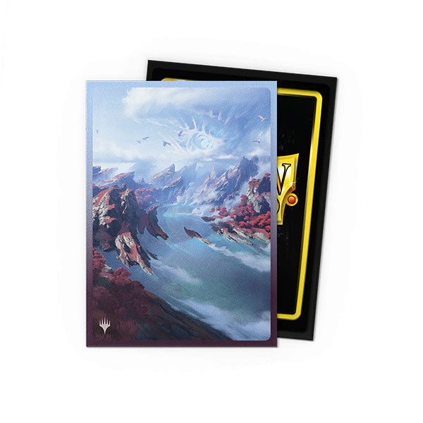 Dragon Shield Standard Dual Matte Art Sleeves 100ct - MTG Landfall Series - Scalding Tarn (PREORDER) - Card sleeves featuring a matte finish with artwork of a misty, rocky coastal landscape under a cloudy sky.
