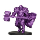 Vallejo True Metallic Metal Airbrush: Amethyst Purple (18ml) - Metallic amethyst purple-painted armored warrior miniature holding a large hammer on a black base.