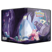 Binder: 4-Pocket: Portfolio: Pokémon: Tinkaton - Purple binder featuring Pokémon Tinkaton holding a large hammer inside a glowing cave setting.