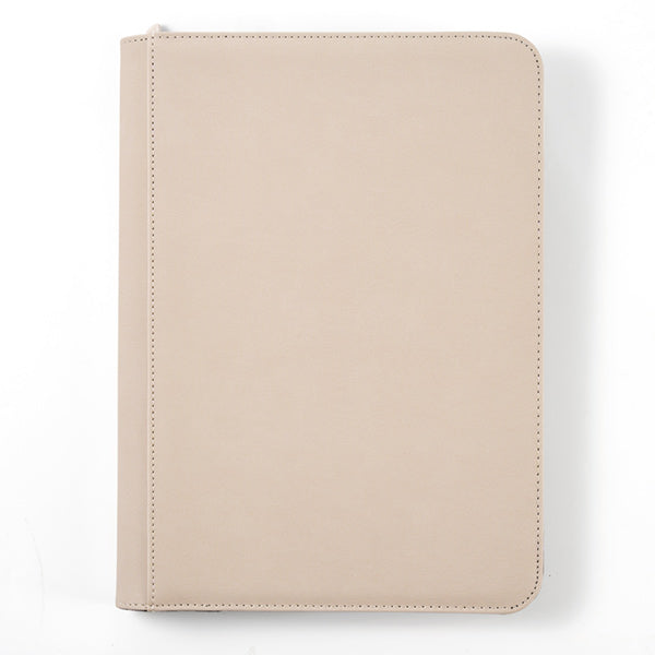 Arcane Fortress 9-Pocket Zippered Binder: Solid Color - Cream - Cream zippered binder with rounded corners and smooth, solid cover.