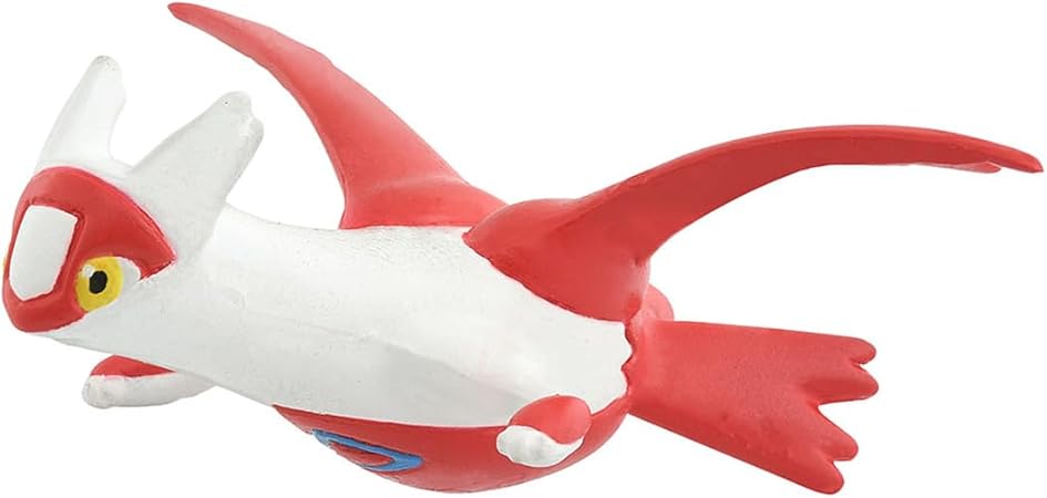 Takaratomy Pokemon Figure Collection - Latias - White and red Latias Pokemon figure with smooth plastic surface and extended wings.