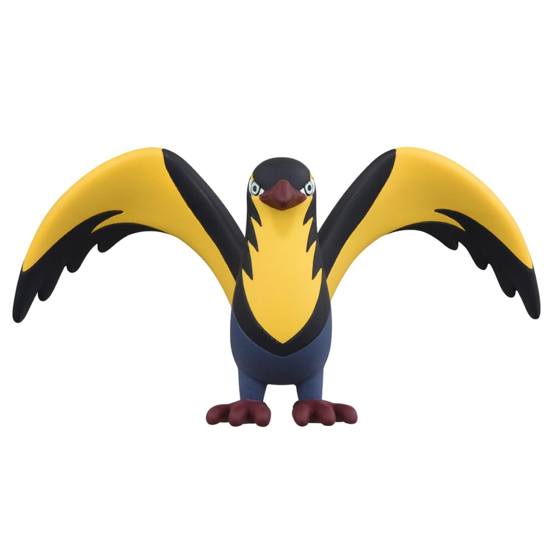 Pokemon MS-47 Wattrel - Yellow and black bird figurine with outstretched wings and red feet, standing upright.