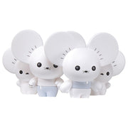 Pokemon MS-24 Maushold (Family of 4) - Four small figures of white, round-headed Pokemon characters with black eyes and nose, wearing light blue outfits.