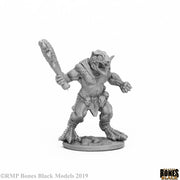 Blacktooth Savage - Gray miniature fantasy creature wielding a large club, featuring muscular build and tattered loincloth.