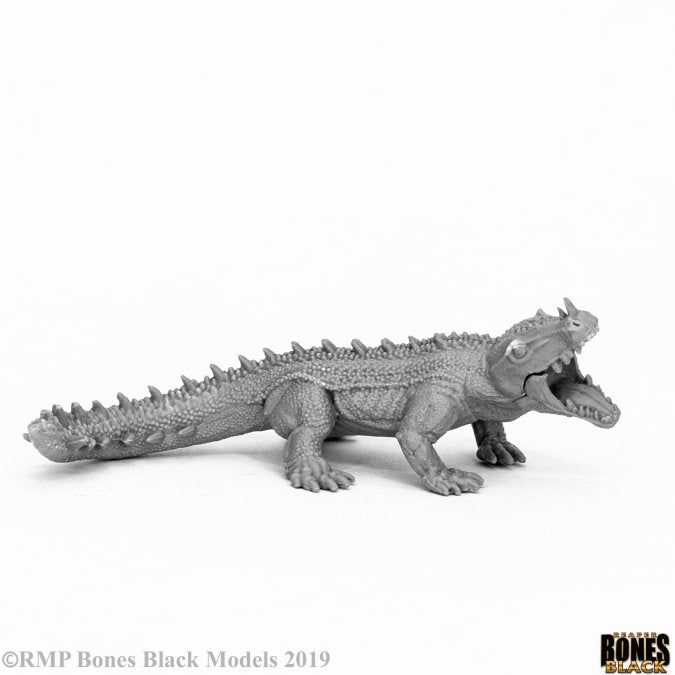 Hornslasher - Detailed gray resin model of a horned reptilian creature with textured scales and an open mouth.