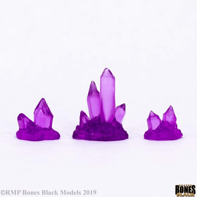 Darkreach Crystals - Cluster of vibrant purple fantasy crystals with pointed, jagged formations on a white background.