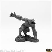 Chaos Toad Savage - Gray miniature sculpted toad-like creature with muscular arms and open mouth standing on textured base.