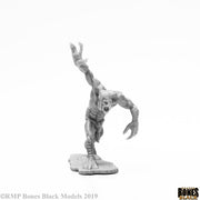 Moor Troll - Gray unpainted resin fantasy troll figure with exaggerated hands and hunched posture on rectangular base.