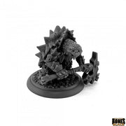 Spikeshell Antipaladin - Dark gray miniature figure of a spiked turtle-like warrior holding a heavy mace, standing on a round base.