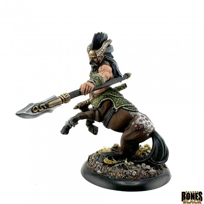 Centaur Lord - Painted centaur lord miniature wielding a large spear, featuring a muscular human torso and horse body with dark brown fur.
