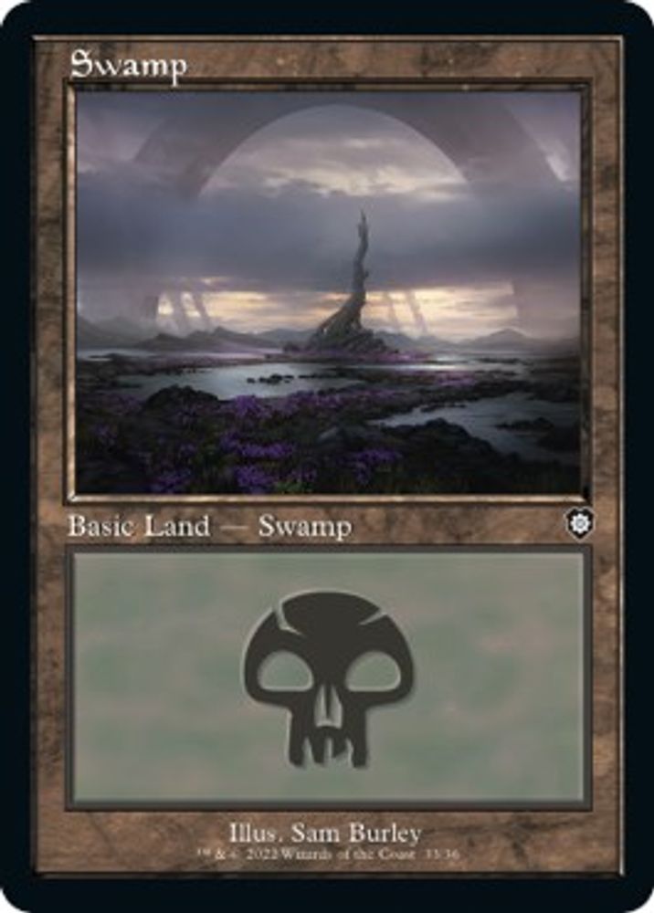 Swamp (33) (Retro Frame) · 33 · Commander: The Brothers' War · Non-foil
