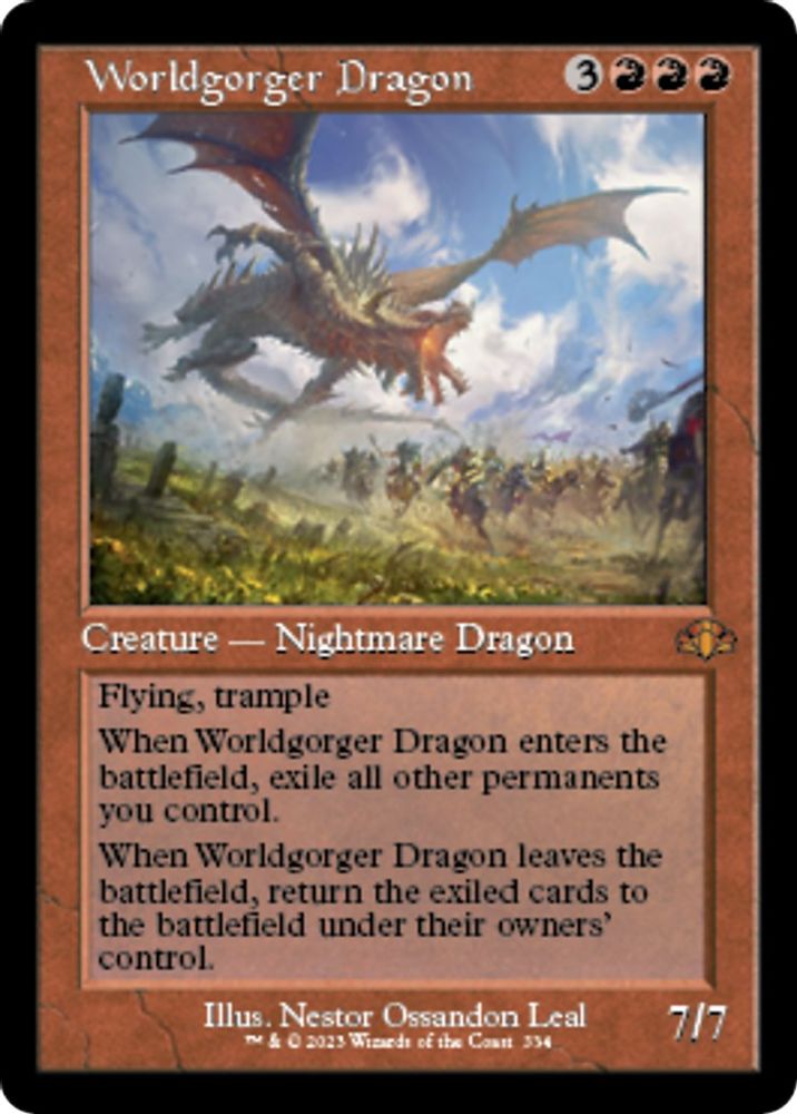 Worldgorger Dragon (Retro Frame) · 334 · Dominaria Remastered · Non-foil