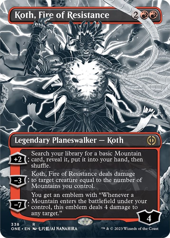 Koth, Fire of Resistance (Borderless) · 338 · Phyrexia: All Will Be One · Non-foil