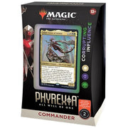 Magic: the Gathering -  Phyrexia Commander - Corrupting Influence - The Gathering Phyrexia Commander Corrupting Influence deck with illustrated card and black packaging.