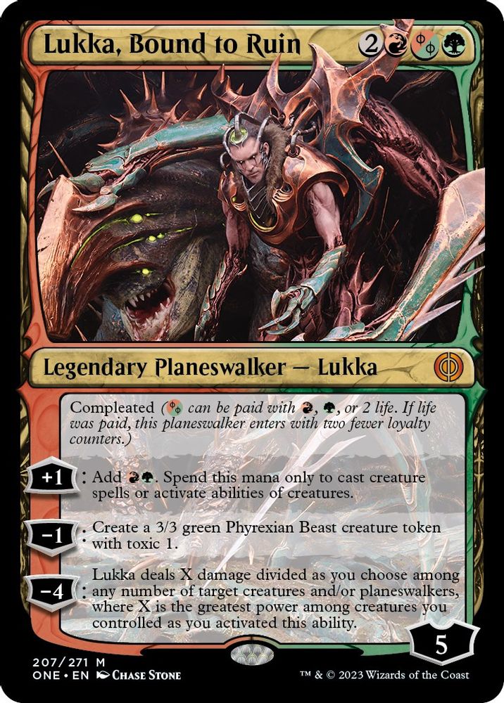 Lukka, Bound to Ruin · 207 · Phyrexia: All Will Be One · Non-foil