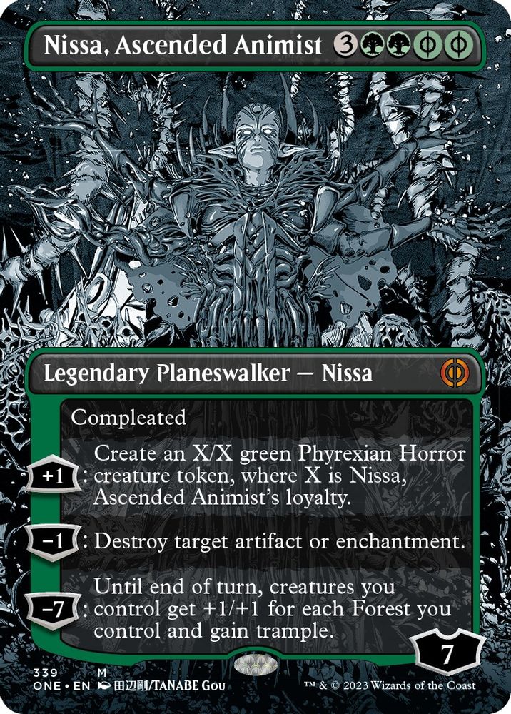 Nissa, Ascended Animist (Borderless) · 339 · Phyrexia: All Will Be One · Non-foil