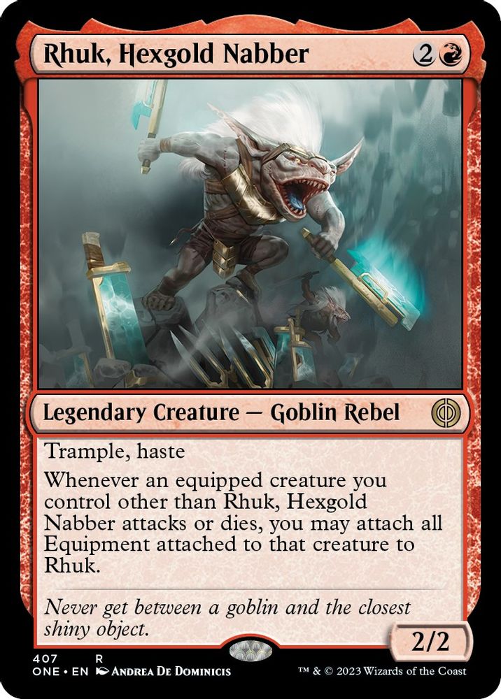 Rhuk, Hexgold Nabber · 407 · Phyrexia: All Will Be One · Non-foil