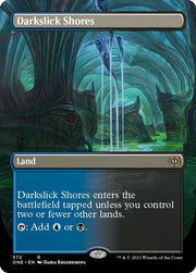 Darkslick Shores (Borderless) · 372 · Phyrexia: All Will Be One · Non-foil