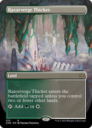 Razorverge Thicket (Borderless) · 373 · Phyrexia: All Will Be One · Non-foil