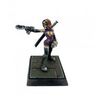 Franka, Future Widow (Unpainted) - Unpainted miniature of a female warrior in dynamic pose with short hair, wielding a pistol and sword, wearing tight.