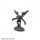 Wild West Oz - Flying Monkey - Gray plastic miniature of a winged flying monkey standing on a textured base with outstretched arms and detailed facial.