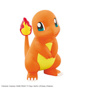 Pokémon Model Kit Quick!! - Charmander (PREORDER) - Orange and yellow plastic Charmander model kit with large blue eyes and flame-shaped tail flame.