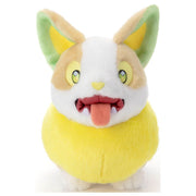 Pokémon I Choose You! - 7" Yamper Plush - 7-inch plush of Pokémon Yamper with yellow body, white face, tan markings, green inner ears, and red tongue sticking out.