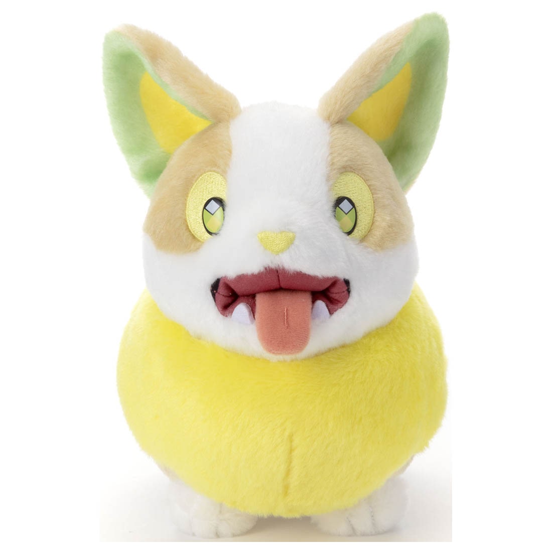 Pokémon I Choose You! - 7" Yamper Plush - 7-inch plush of Pokémon Yamper with yellow body, white face, tan markings, green inner ears, and red tongue sticking out.