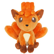 Pokémon All Star Collection - Vulpix Plush, 7" - Soft orange and brown Vulpix plush with six curled tails and large black eyes, 7 inches tall.