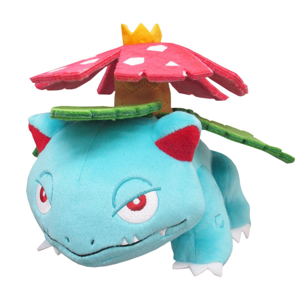 Pokémon All Star Collection - Venusaur Plush, 5.5" - Blue plush Venusaur with red eyes, white claws, and large pink flower with green leaves on back.