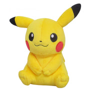 Pokémon All Star Collection - Pikachu (Female) Plush, 7" - Yellow Pikachu plush with black-tipped ears, red cheeks, and embroidered facial features, 7 inches tall.