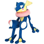 Pokémon All Star Collection - Greninja Plush - Blue and yellow Greninja plush with large white eyes and a pink tongue scarf around its neck.