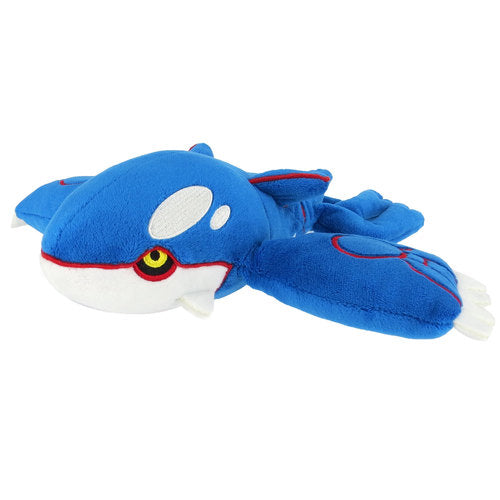 Pokémon All Star Collection - Kyogre Plush - Blue and white Kyogre plush with red and yellow eye details and soft fabric design.
