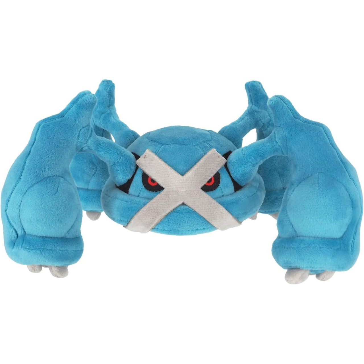 Pokémon All Star Collection - Metagross Plush, 5" - Blue Metagross plush with large crossed silver X over red eyes, soft fabric, 5-inch size.