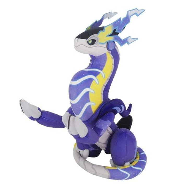 Pokémon All Star Collection - Miraidon Plush - Purple and yellow plush Miraidon Pokémon with lightning-shaped blue accents and soft fabric details.