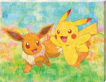 Puzzle: Pokemon "Best Friends" Artboard Jigsaw (PREORDER) - Colorful jigsaw puzzle featuring Pikachu and Eevee against a vibrant grass and sky background.