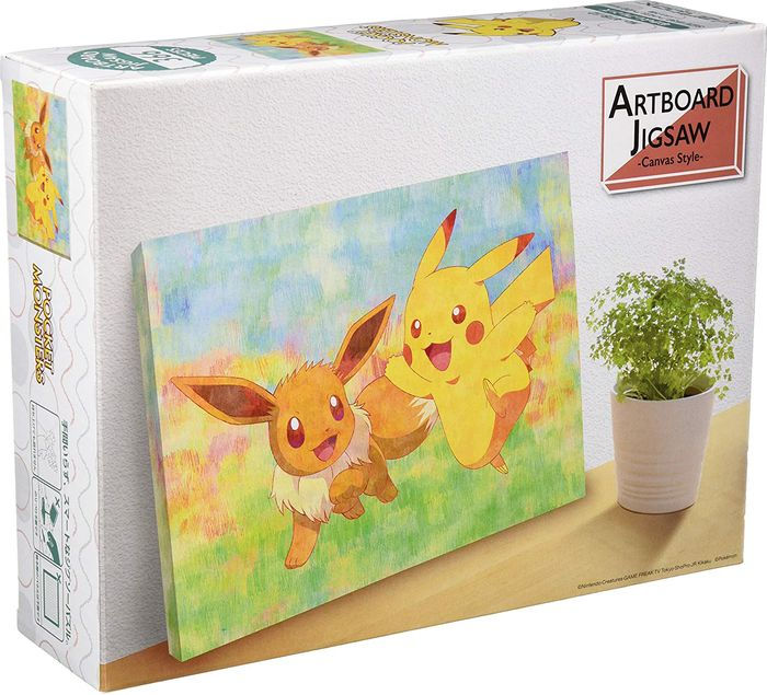 Puzzle: Pokemon "Best Friends" Artboard Jigsaw (PREORDER) - Rectangular jigsaw puzzle box featuring colorful illustration of Pikachu and Eevee running happily on grassy background.