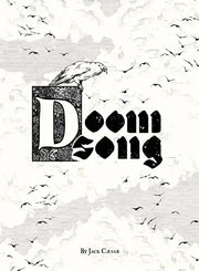 Doomsong - Black and white stylized text "Doom Song" with birds flying around and smoke rising from the letter D.